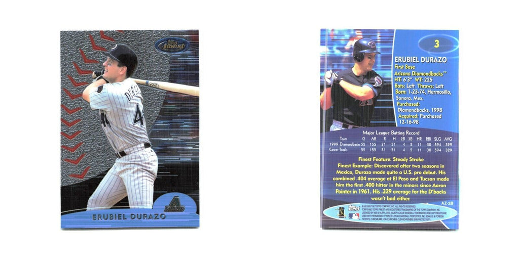 2000 Finest Erubiel Durazo Diamondbacks #3