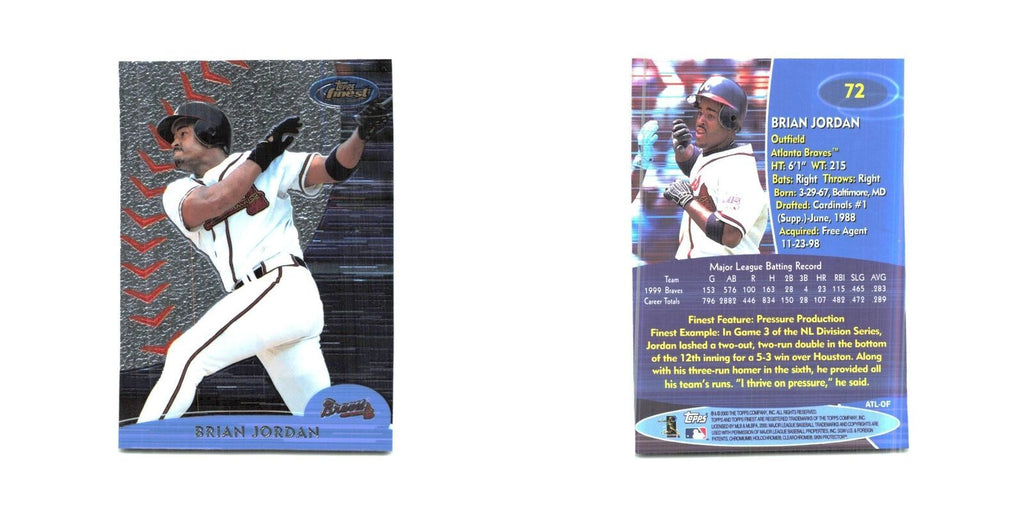 2000 Finest Brian Jordan Braves #72