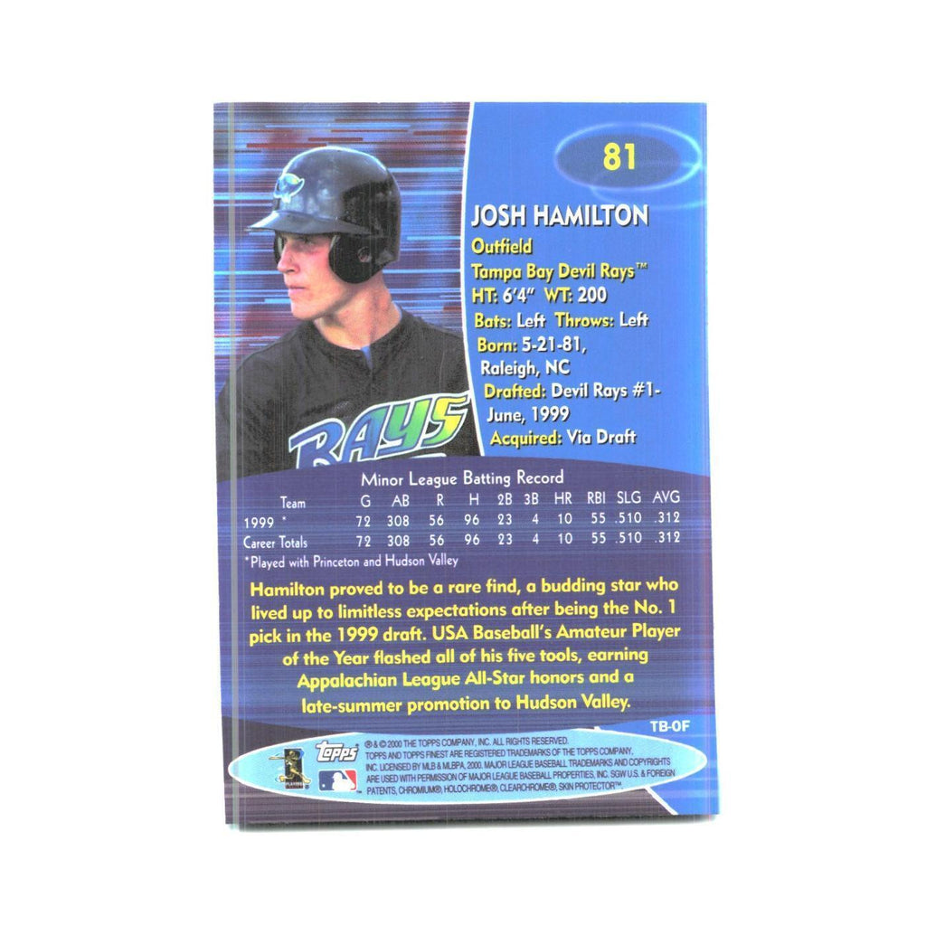 2000 Finest Josh Hamilton Rays #81