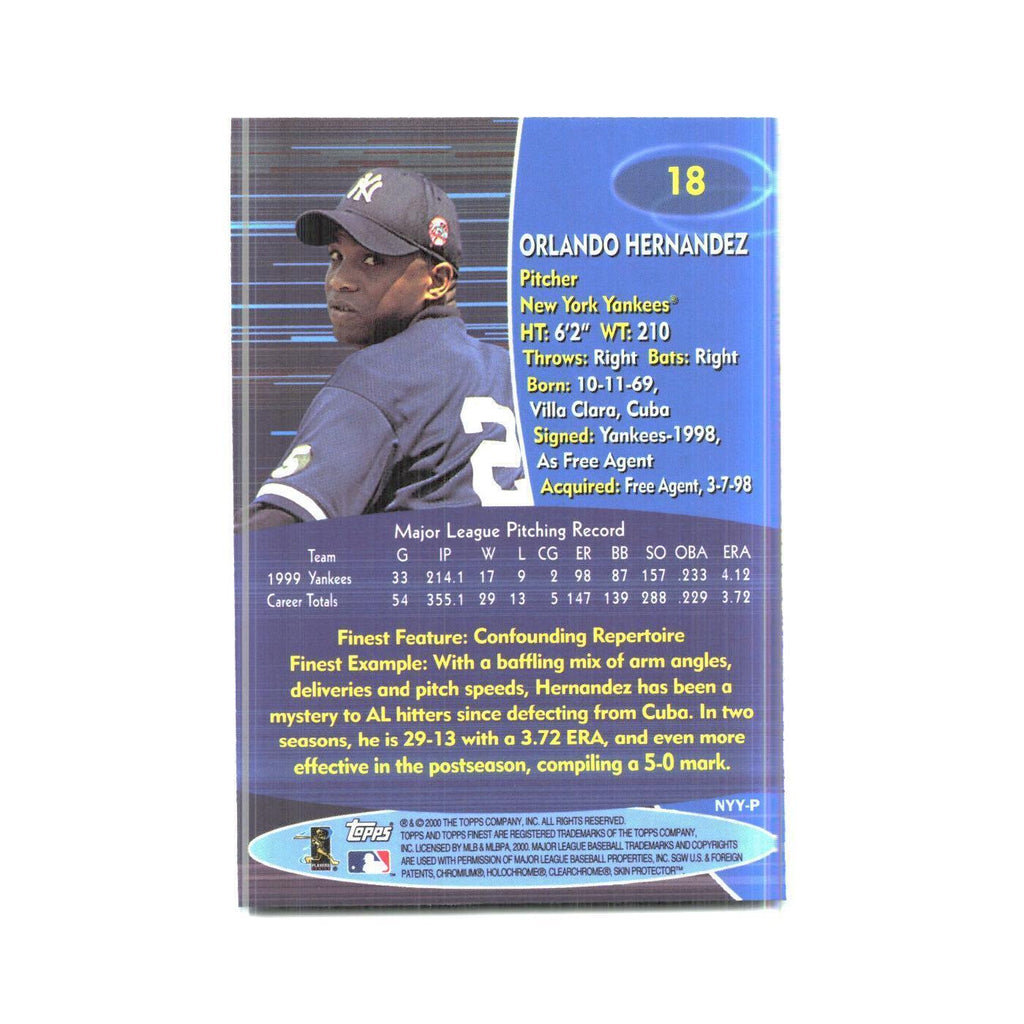 2000 Finest Orlando Hernandez Yankees #18