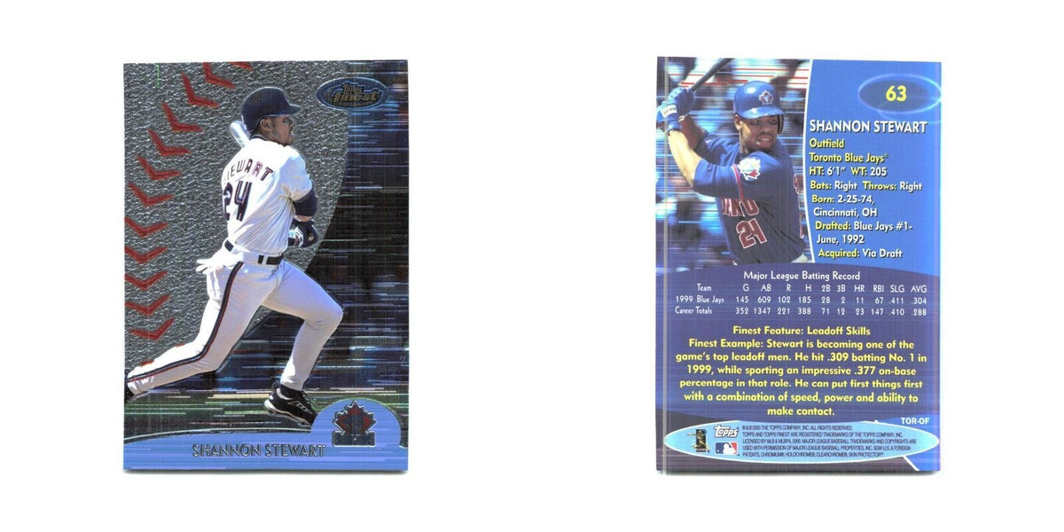 2000 Finest Shannon Stewart Blue Jays #63