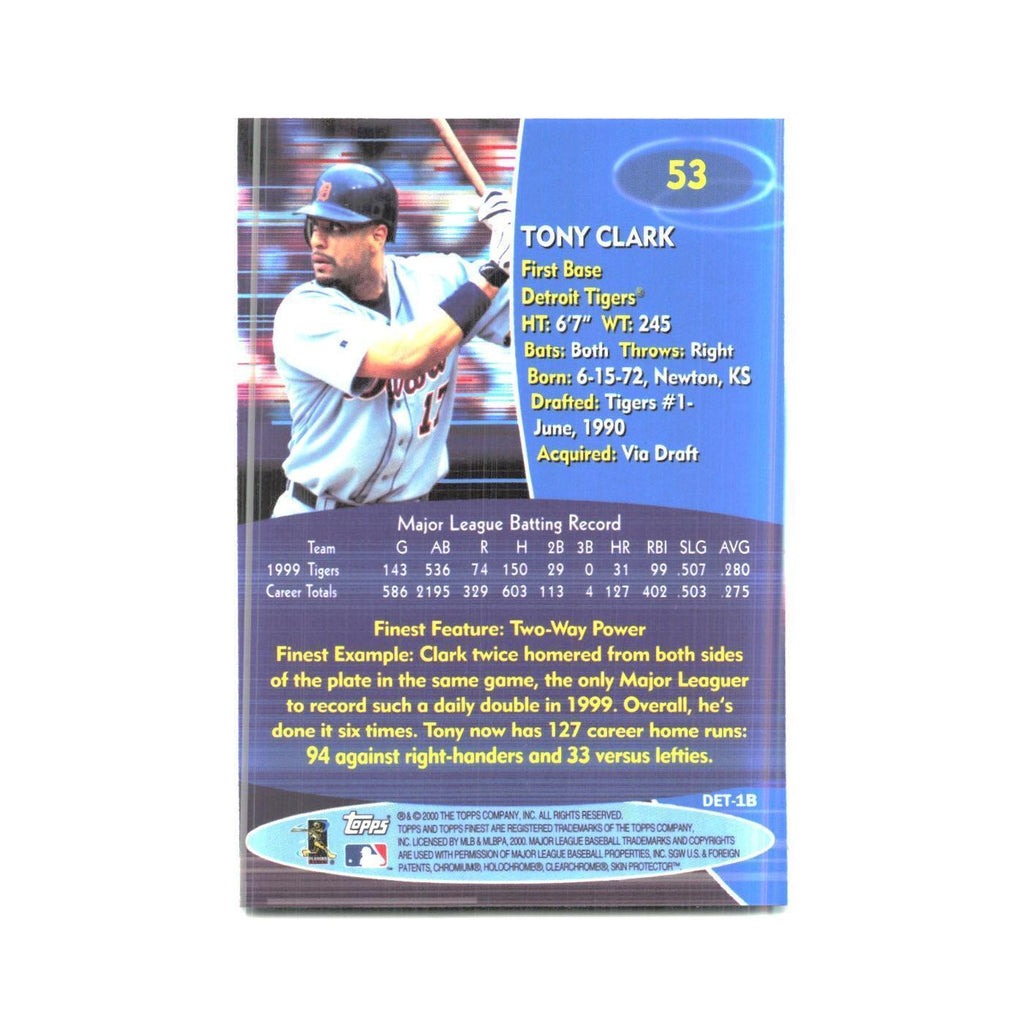 2000 Finest Tony Clark Tigers #53