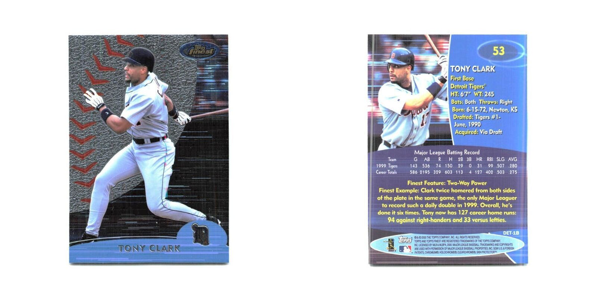2000 Finest Tony Clark Tigers #53