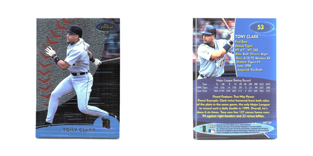 2000 Finest Tony Clark Tigers #53