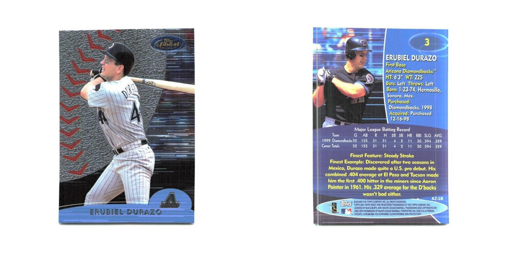 2000 Finest Erubiel Durazo Diamondbacks #3