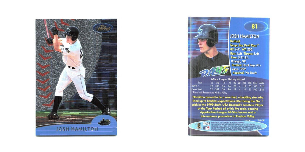 2000 Finest Josh Hamilton Rays #81