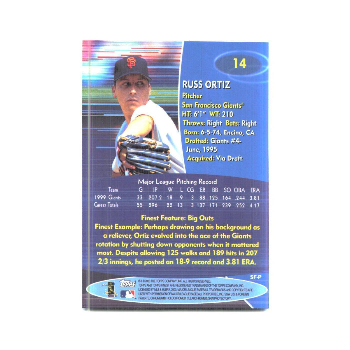 2000 Finest Russ Ortiz Giants #14