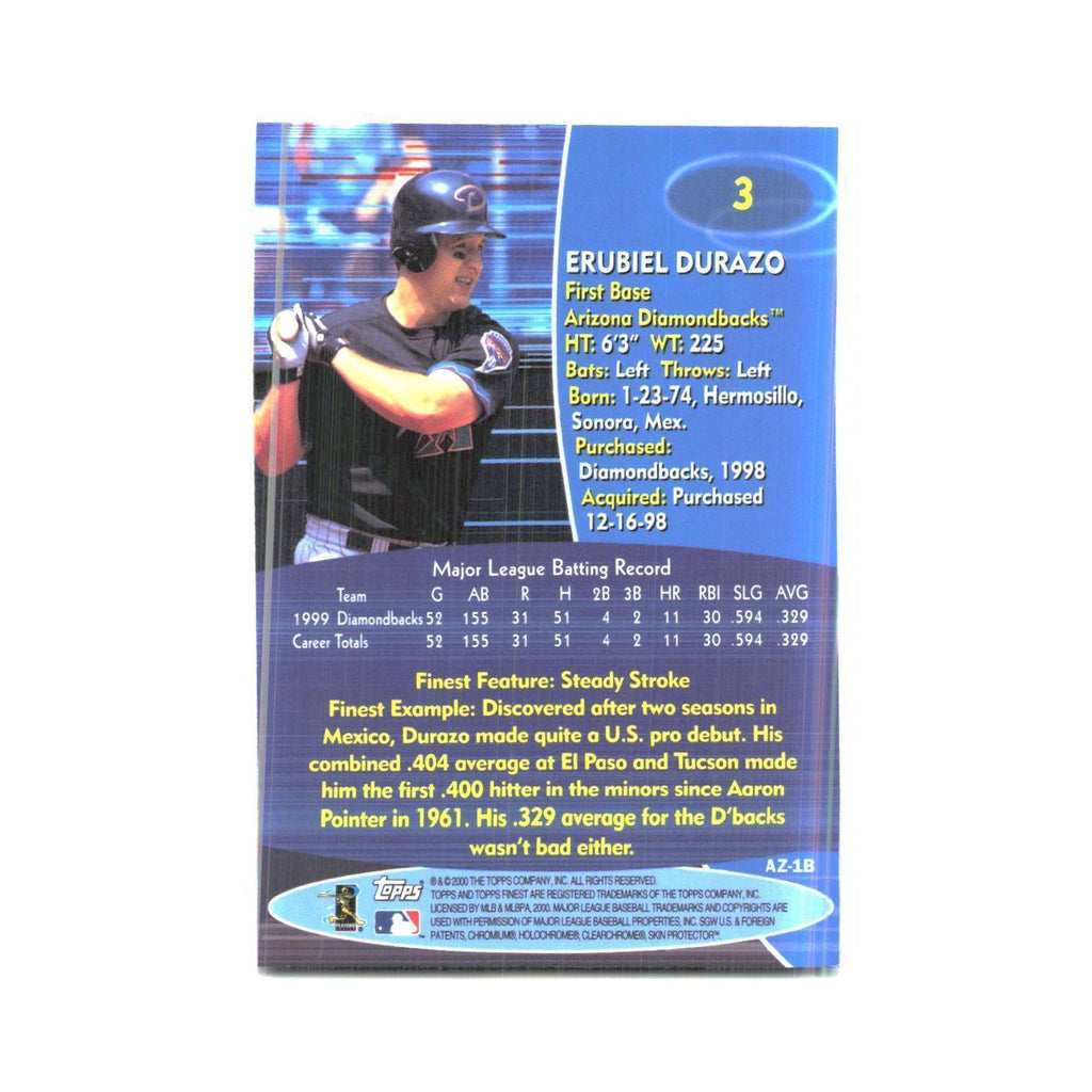 2000 Finest Erubiel Durazo Diamondbacks #3