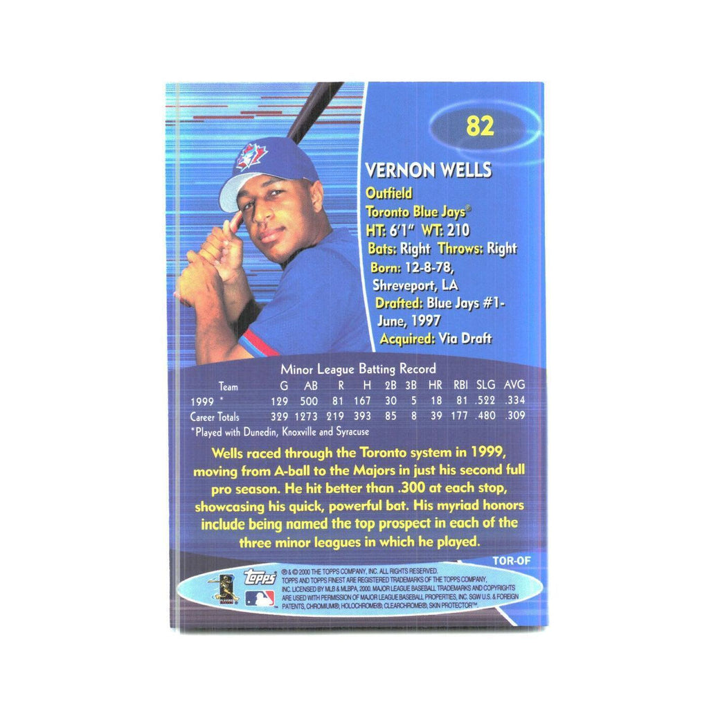 2000 Finest Vernon Wells Blue Jays #82
