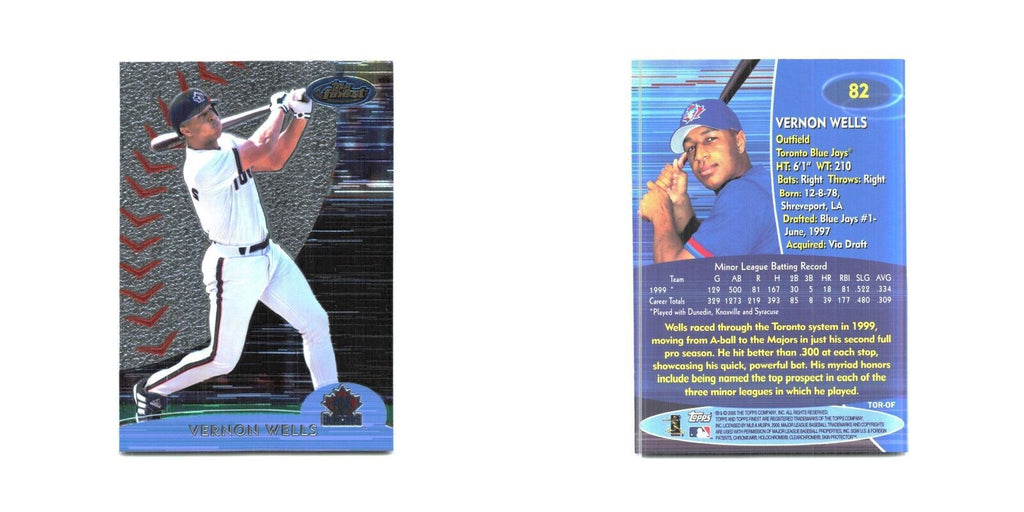 2000 Finest Vernon Wells Blue Jays #82