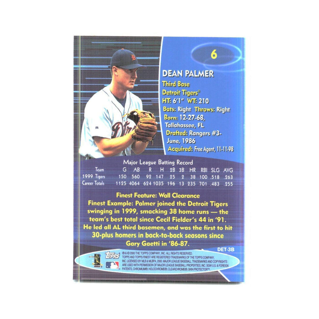2000 Finest Dean Palmer Tigers #6
