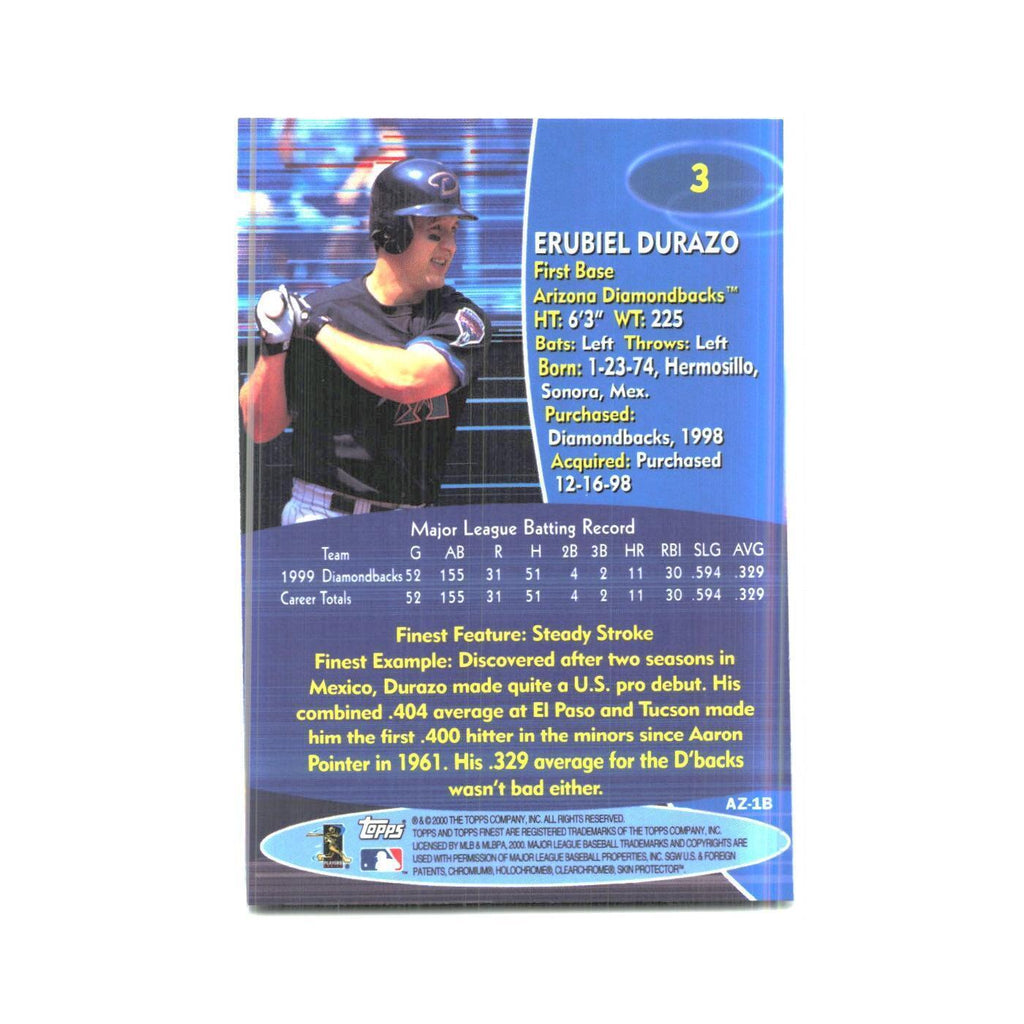 2000 Finest Erubiel Durazo Diamondbacks #3