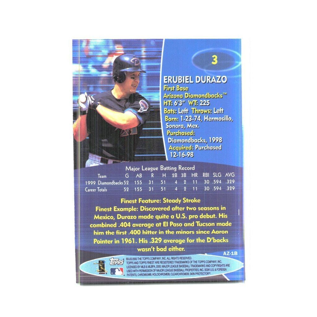 2000 Finest Erubiel Durazo Diamondbacks #3