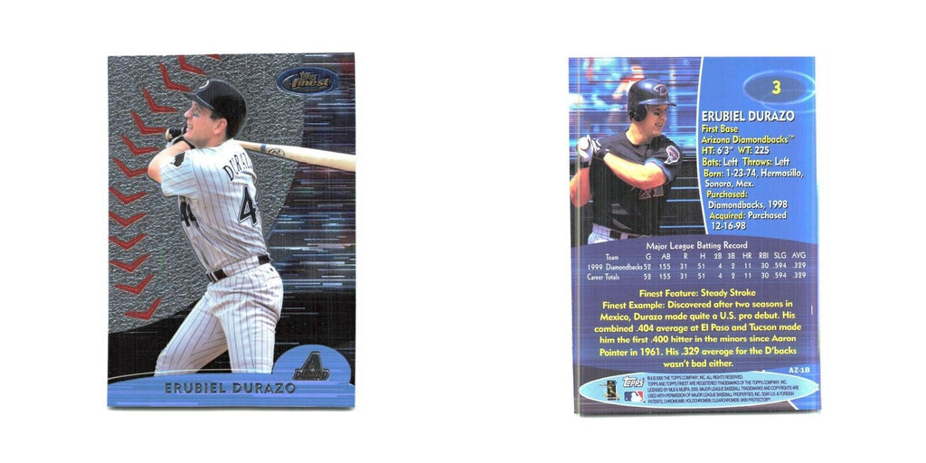 2000 Finest Erubiel Durazo Diamondbacks #3