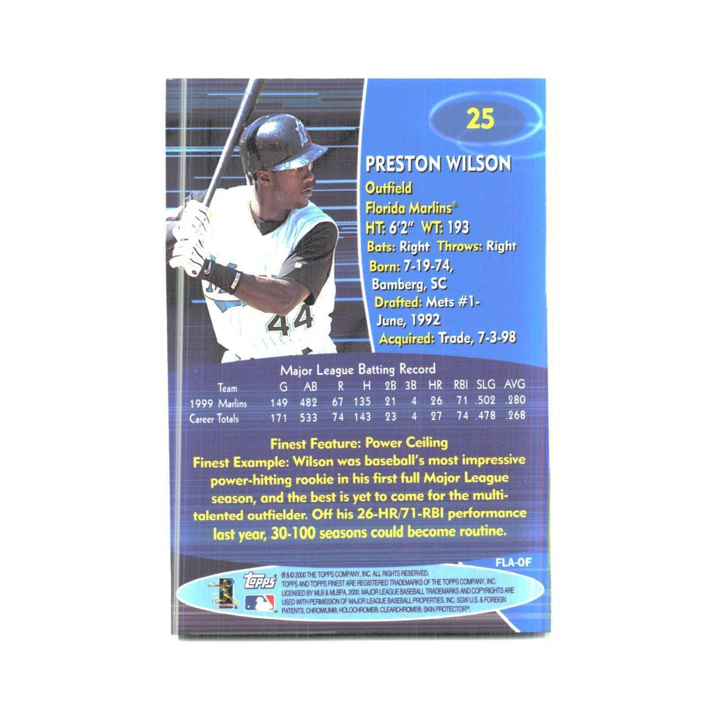 2000 Finest Preston Wilson Florida Marlins #25