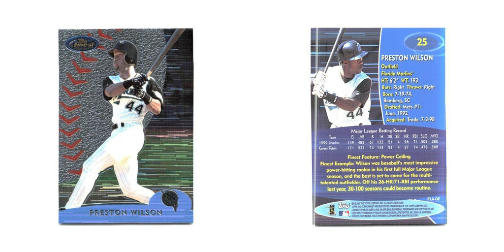 2000 Finest Preston Wilson Florida Marlins #25