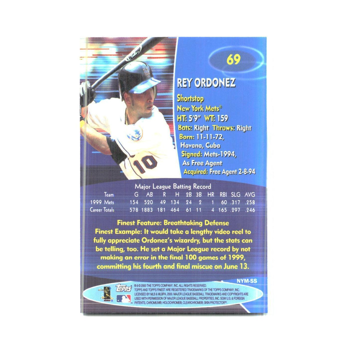 2000 Finest Rey Ordonez Mets #69