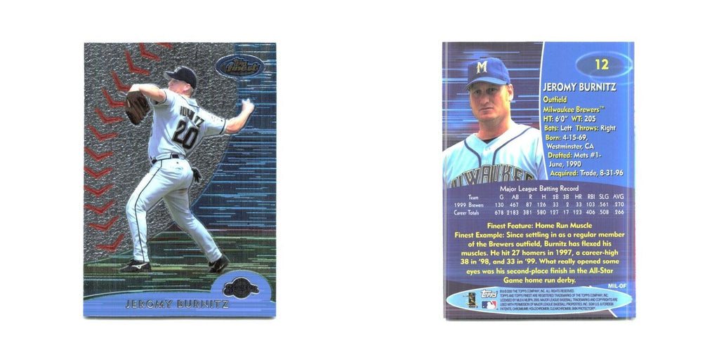 2000 Finest Jeromy Burnitz Brewers #12