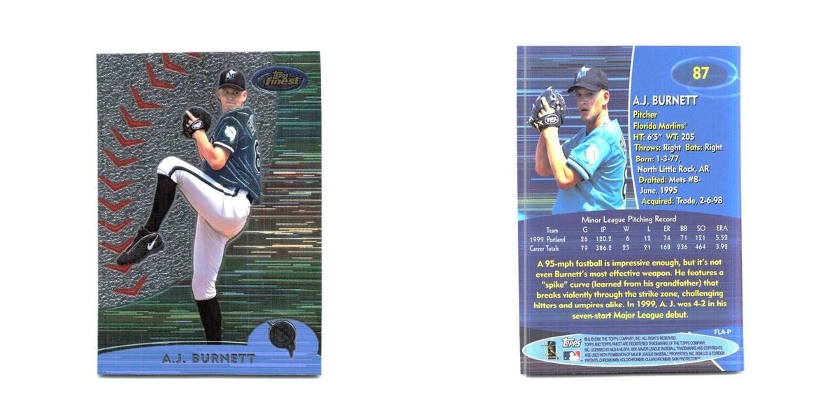 2000 Finest A.J. Burnett Florida Marlins #87