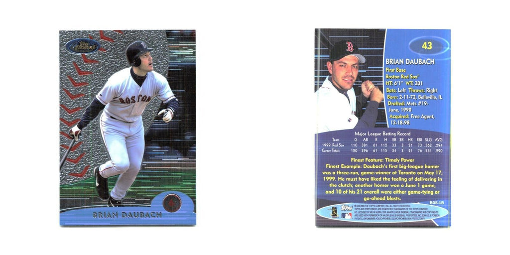 2000 Finest Brian Daubach Red Sox #43