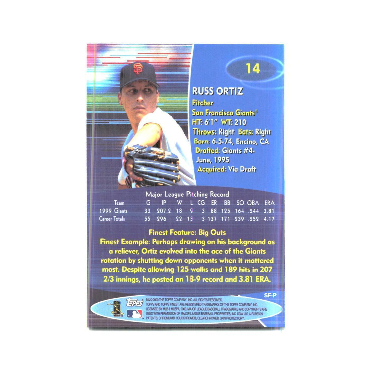 2000 Finest Russ Ortiz Giants #14