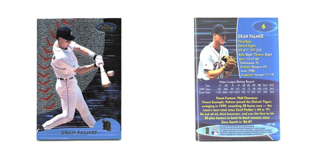 2000 Finest Dean Palmer Tigers #6
