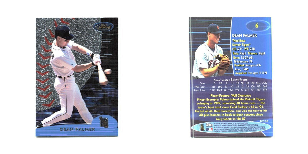 2000 Finest Dean Palmer Tigers #6