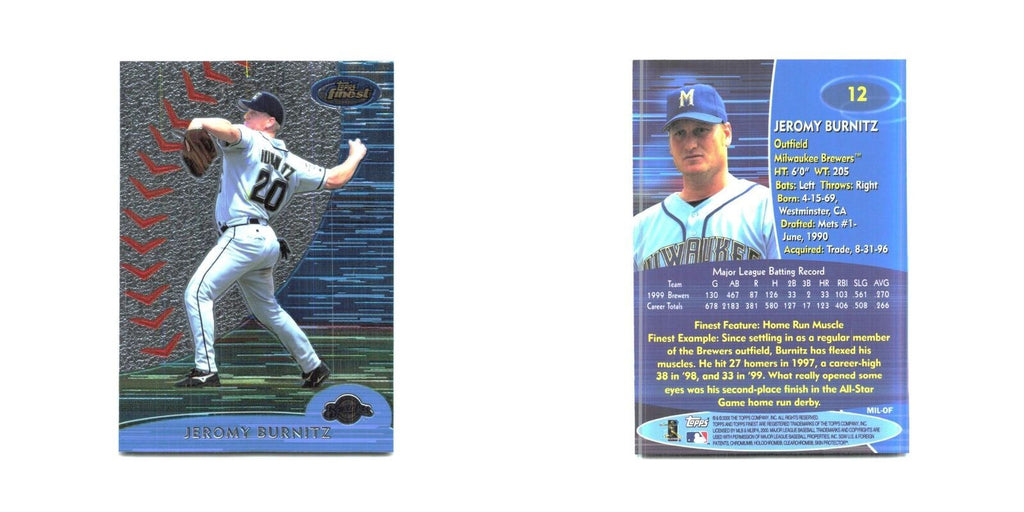 2000 Finest Jeromy Burnitz Brewers #12