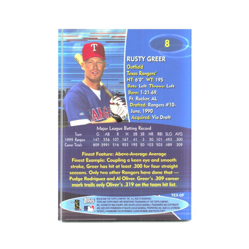 2000 Finest Rusty Greer Rangers #8