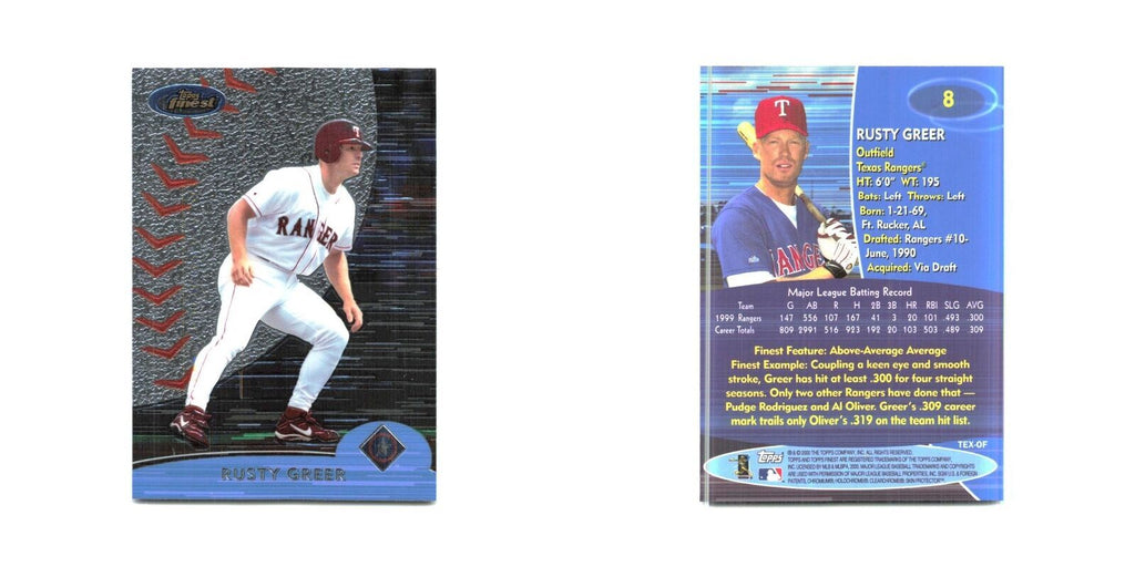 2000 Finest Rusty Greer Rangers #8
