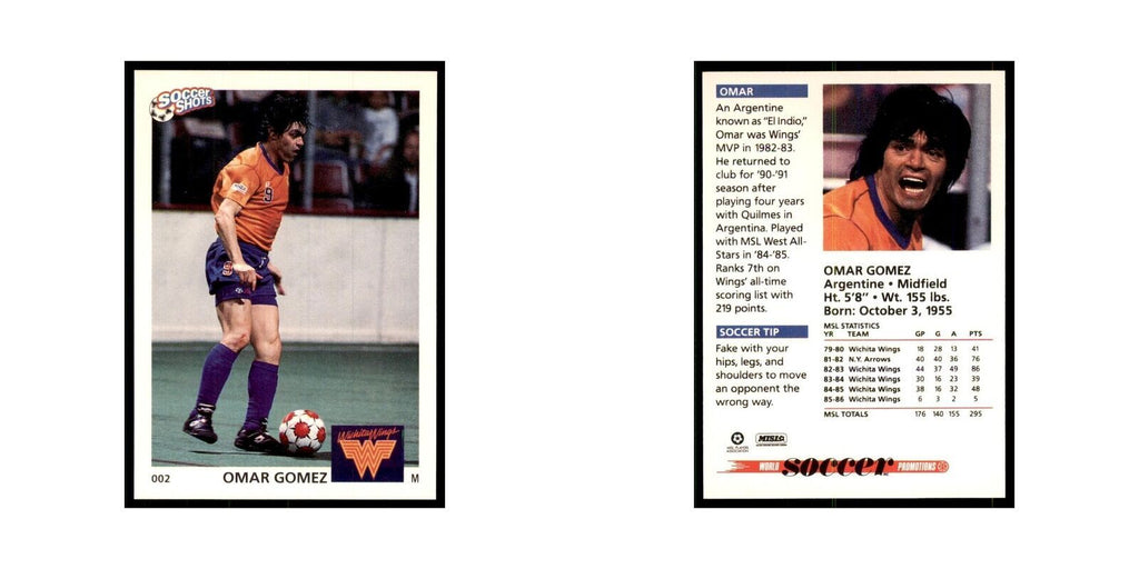 1991 World Soccer Promotion Omar Gomez Soccer Cards #2