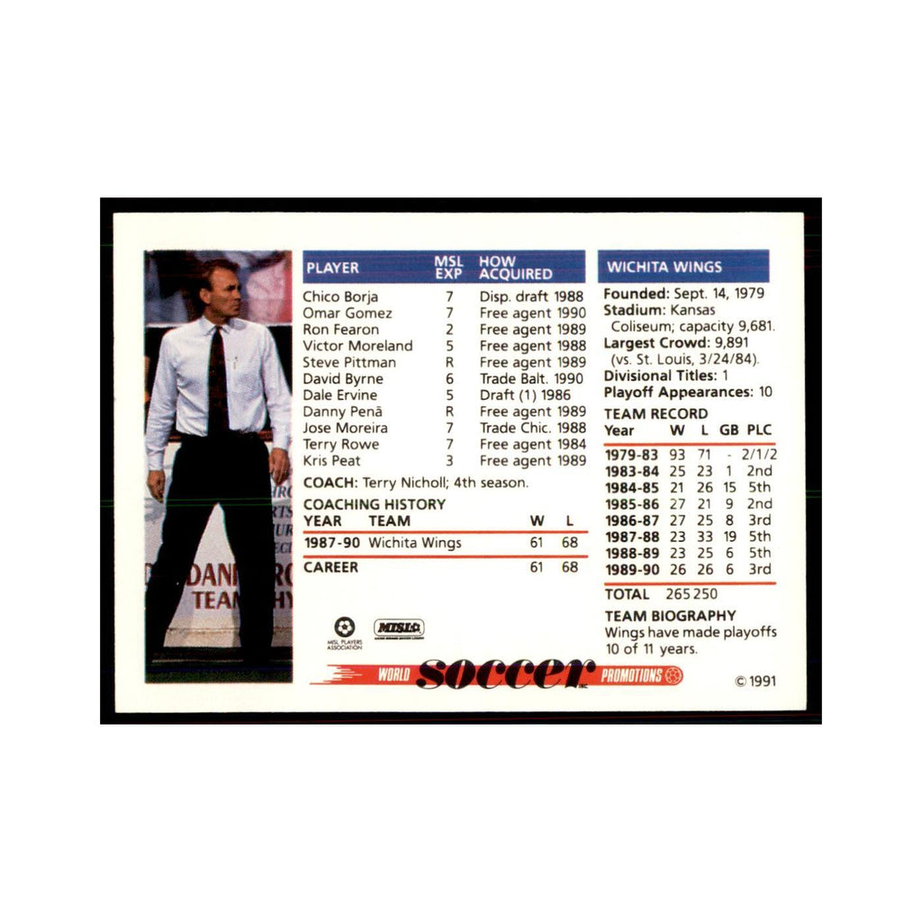 1991 World Soccer Promotion wichita Wings Soccer Cards #89