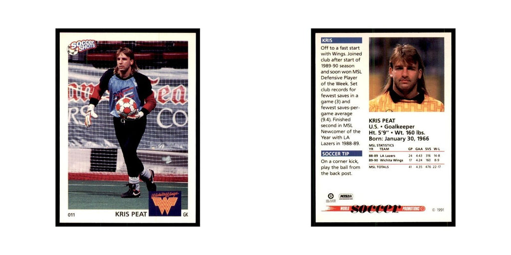 1991 World Soccer Promotion Kris Peat Soccer Cards #11