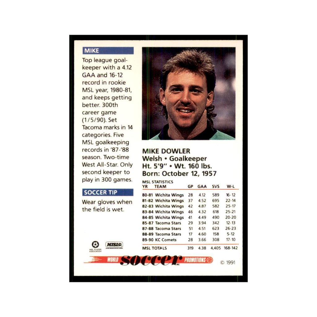 1991 World Soccer Promotion Mike Dowler Soccer Cards #41