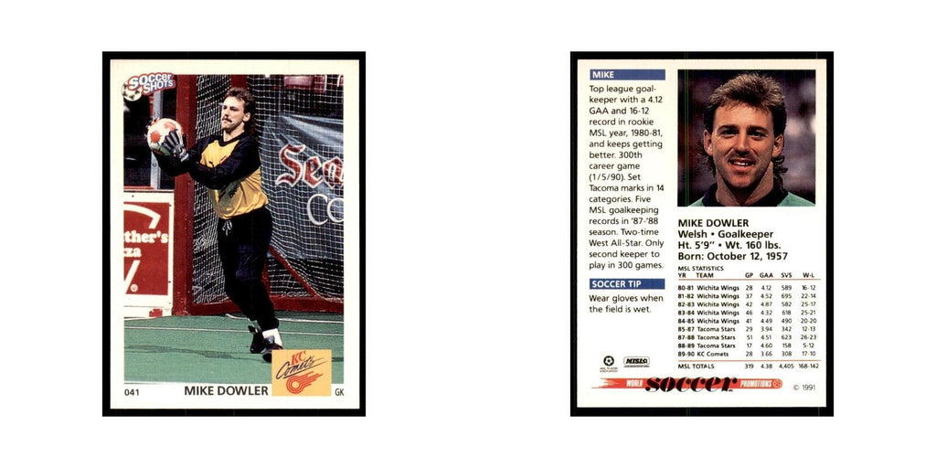 1991 World Soccer Promotion Mike Dowler Soccer Cards #41