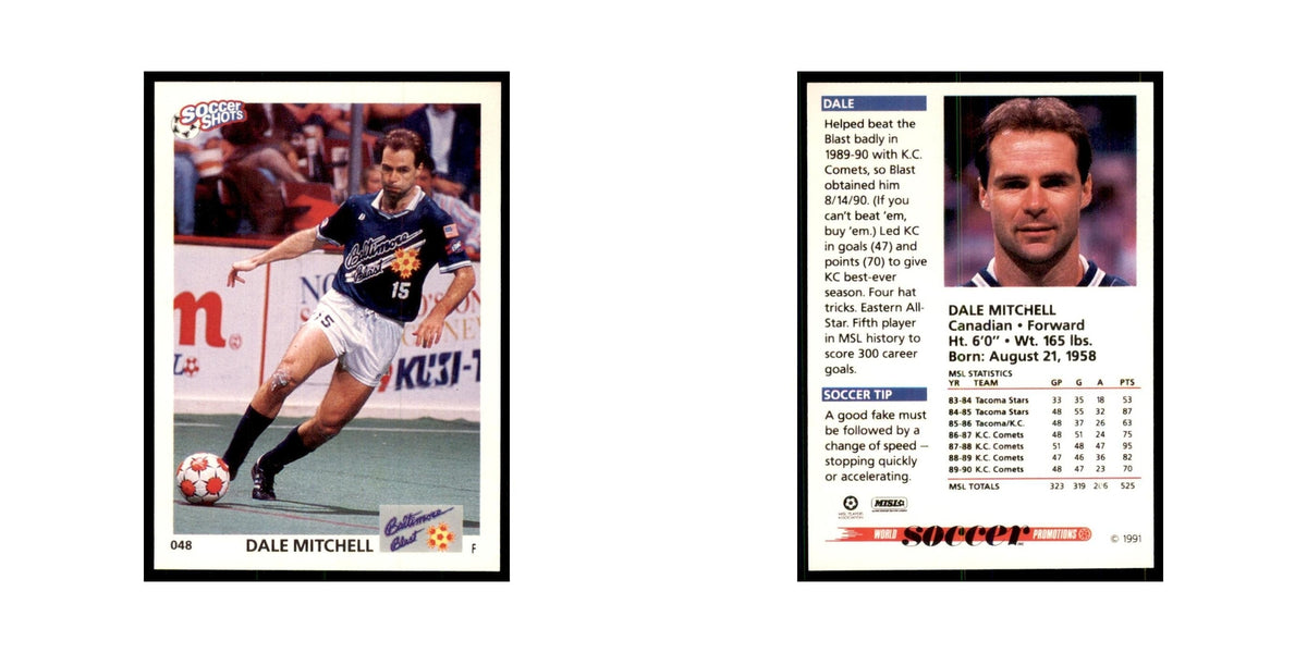 1991 World Soccer Promotion Dale Mitchell Soccer Cards #48