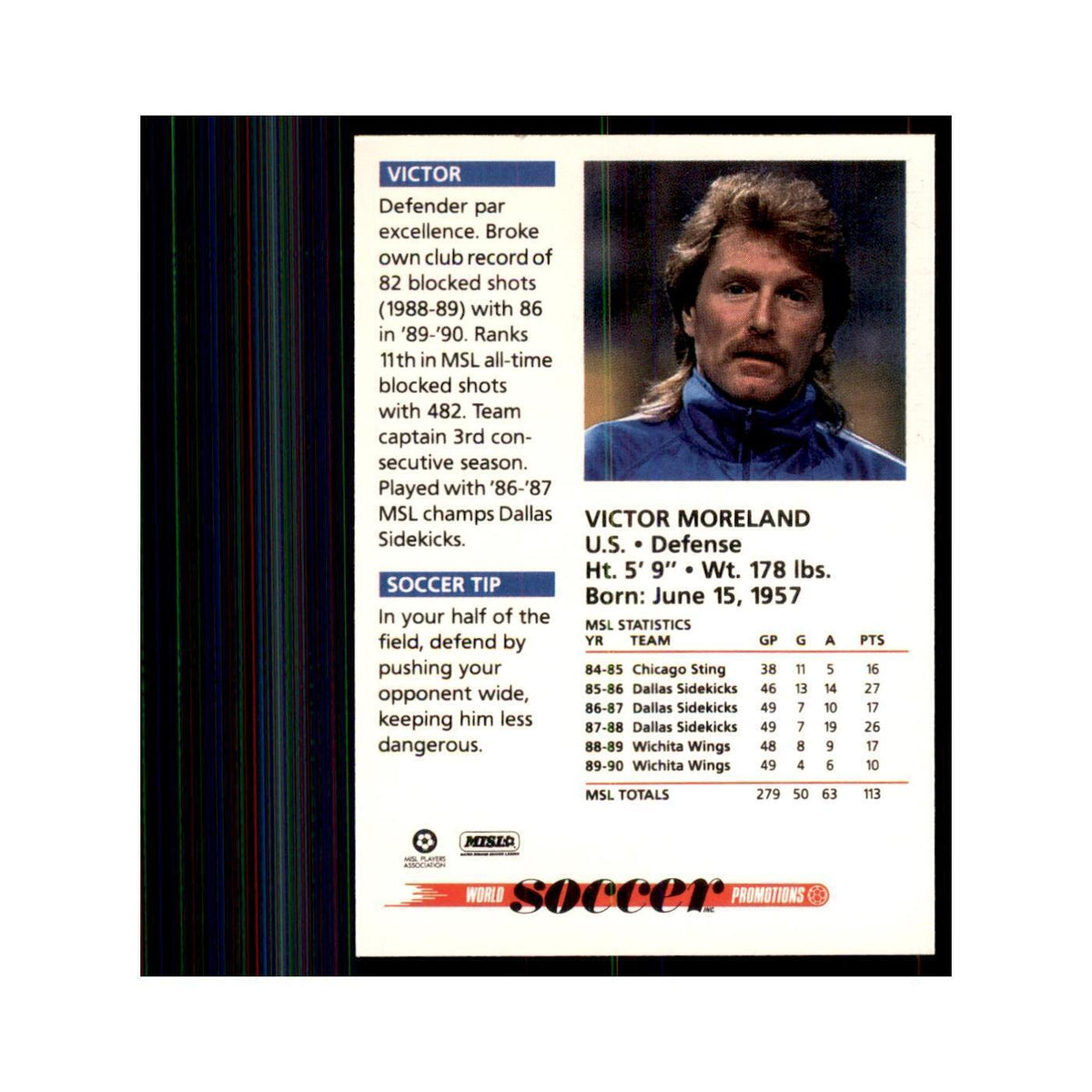 1991 World Soccer Promotion Victor Moreland Soccer Cards #4