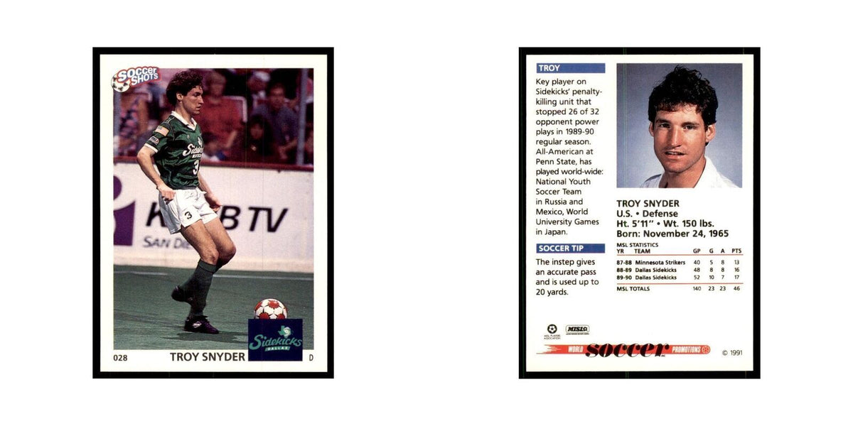 1991 World Soccer Promotion Troy Snyder Soccer Cards #28