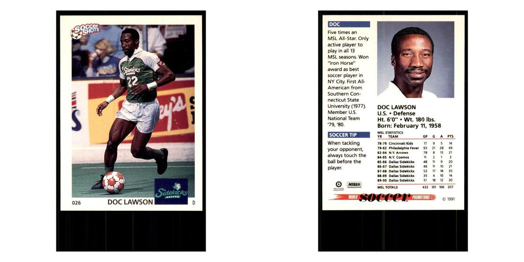 1991 World Soccer Promotion Doc Lawson Soccer Cards #26