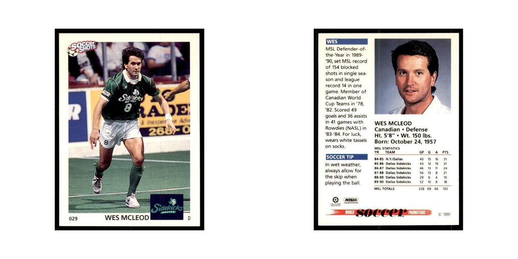 1991 World Soccer Promotion Wes Mcleod Soccer Cards #29