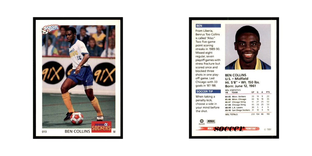 1991 World Soccer Promotion Ben Collins Soccer Cards #13
