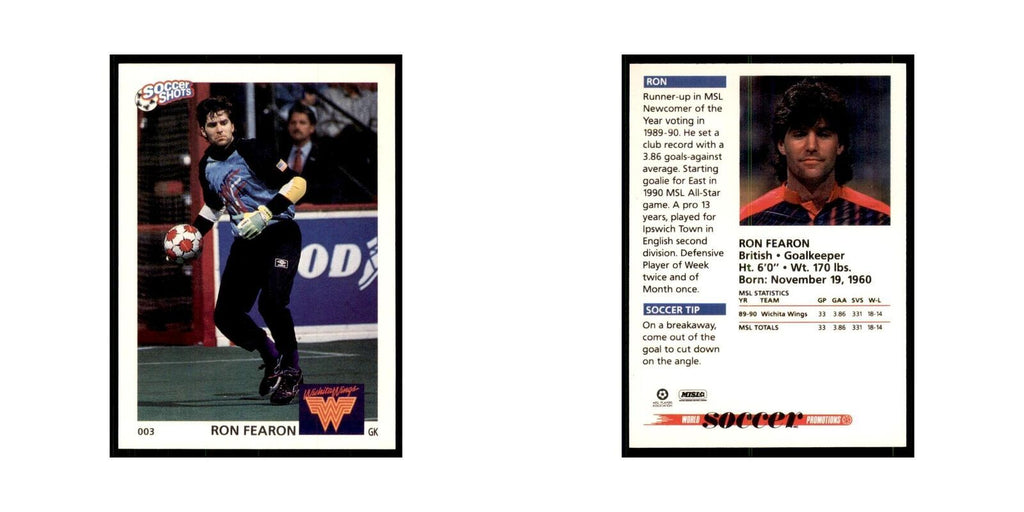 1991 World Soccer Promotion Ron Fearon Soccer Cards #3