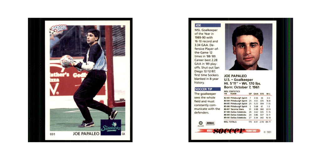 1991 World Soccer Promotion Joe Papaleo Soccer Cards #31