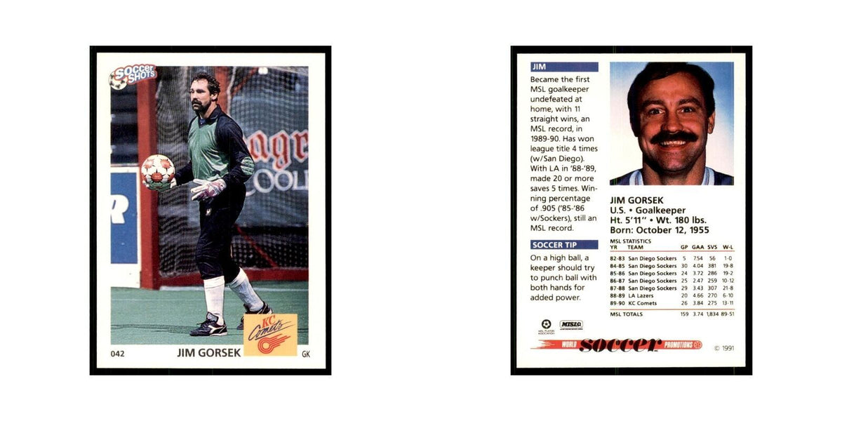 1991 World Soccer Promotion Jim Gorsek Soccer Cards #42
