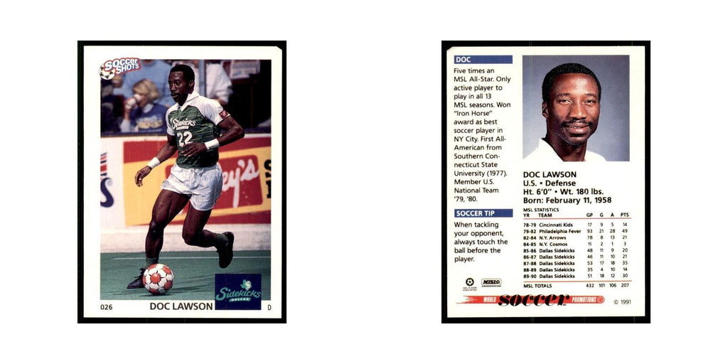 1991 World Soccer Promotion Doc Lawson Soccer Cards #26