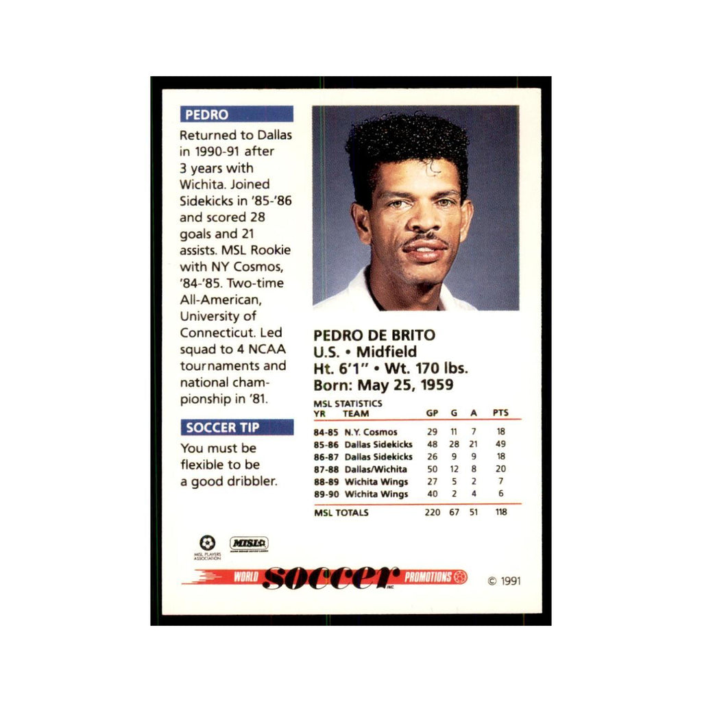 1991 World Soccer Promotion Pedro De Brito Soccer Cards #25