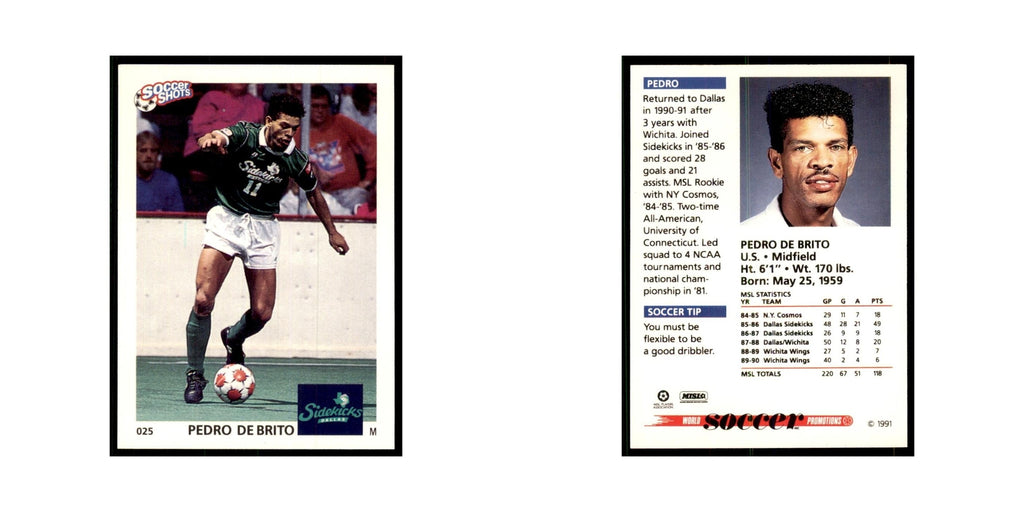 1991 World Soccer Promotion Pedro De Brito Soccer Cards #25