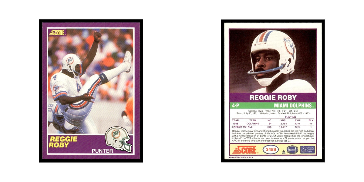 1989 Score Supplemental Reggie Roby Dolphins #345S