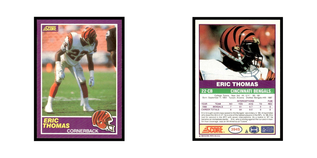 1989 Score Supplemental Eric Thomas Bengals #394S
