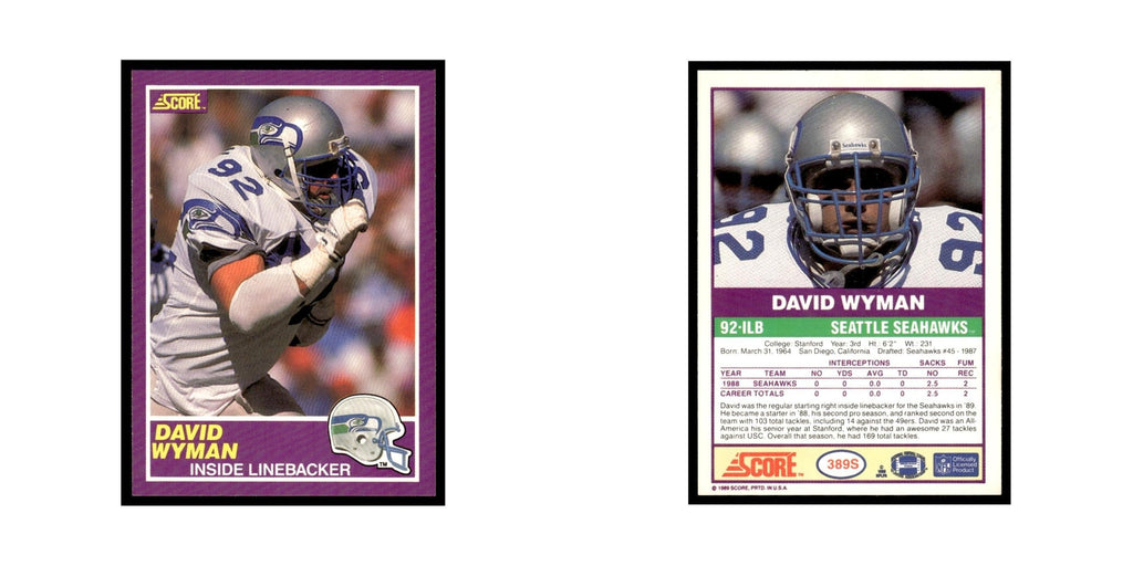 1989 Score Supplemental David Wyman Seahawks #389S